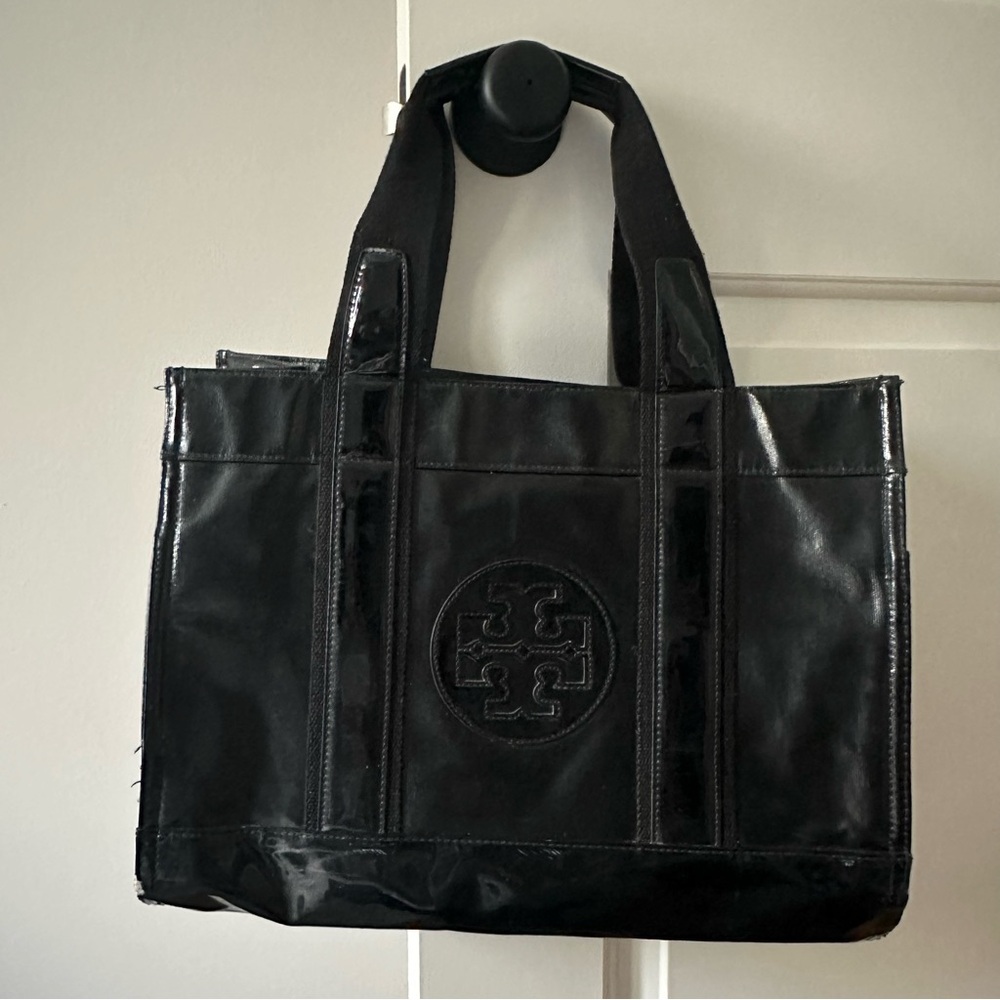 Tory Burch Black Patent Large Tote